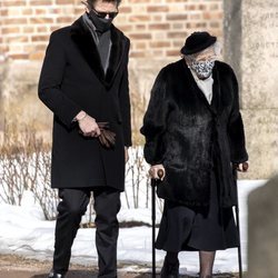 Astrid de Noruega en el funeral de Erling Lorentzen