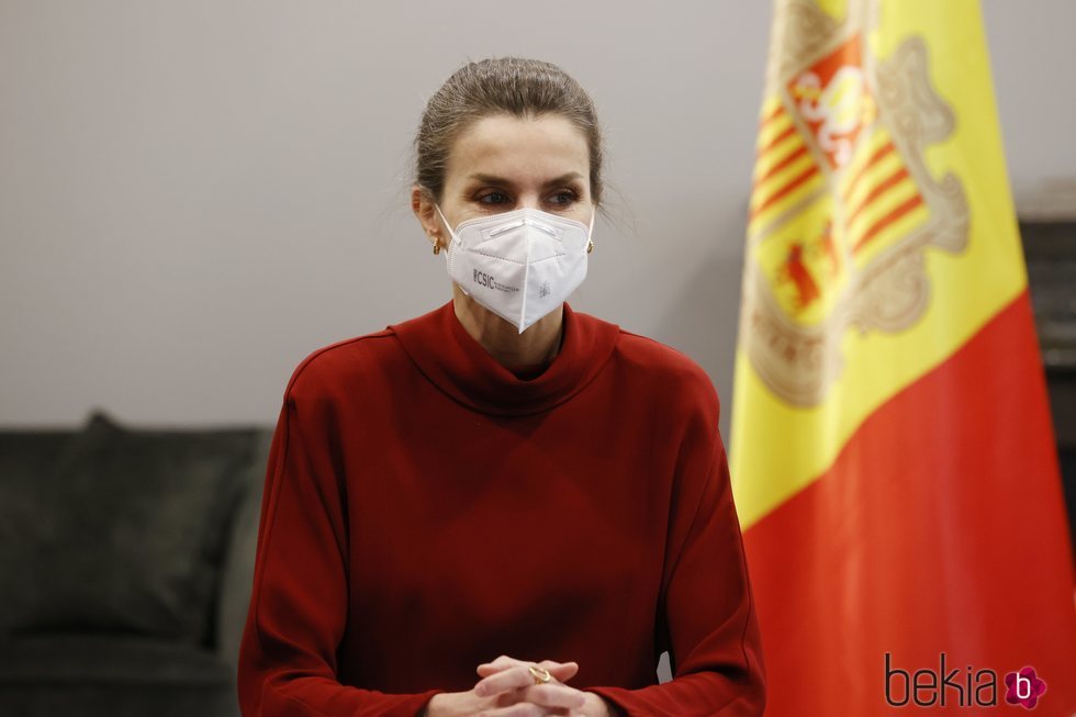 La Reina Letizia en una reunión con la Ministra de Educación de Andorra durante su Viaje de Estado a Andorra