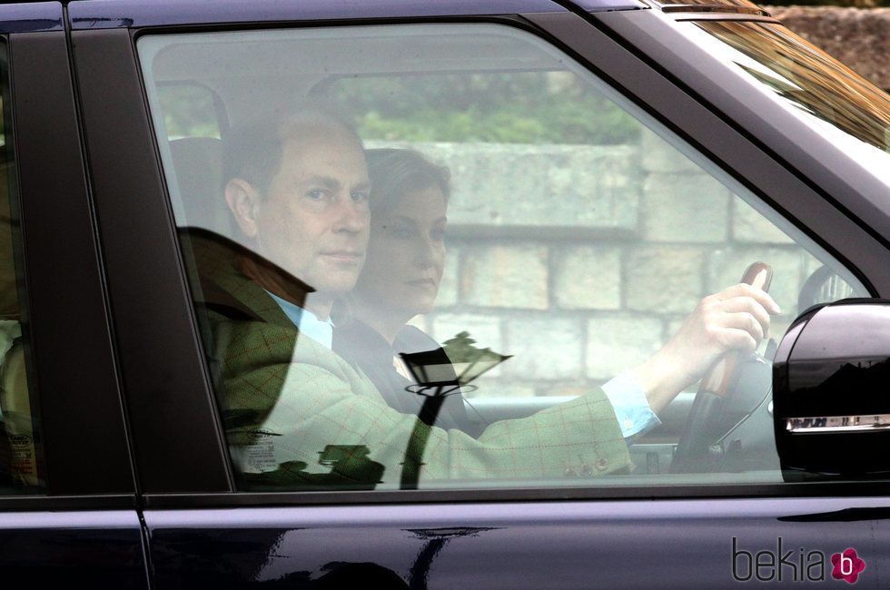 Los Condes de Wessex llegando al castillo de Windsor tras la muerte del Duque de Edimburgo