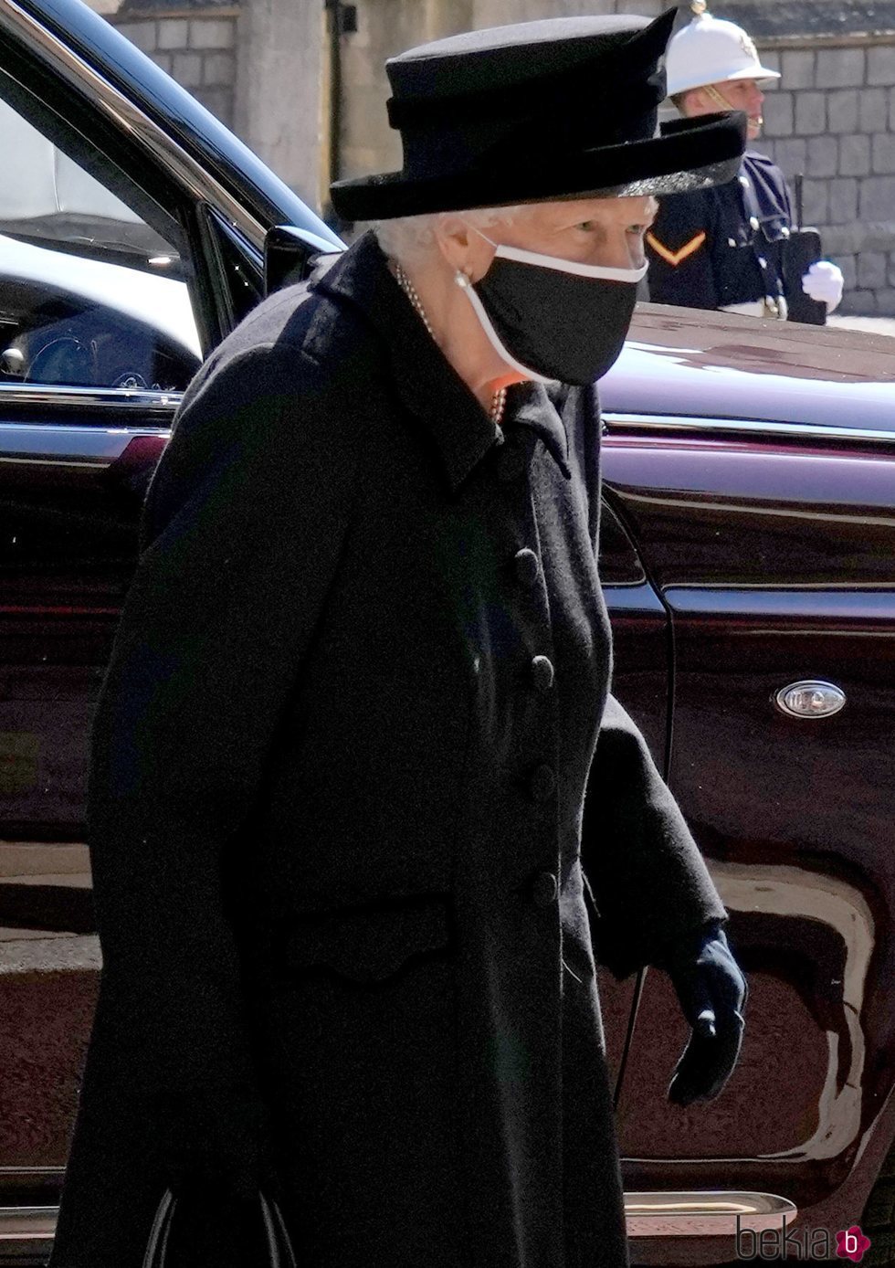 La Reina Isabel en el funeral del Duque de Edimburgo