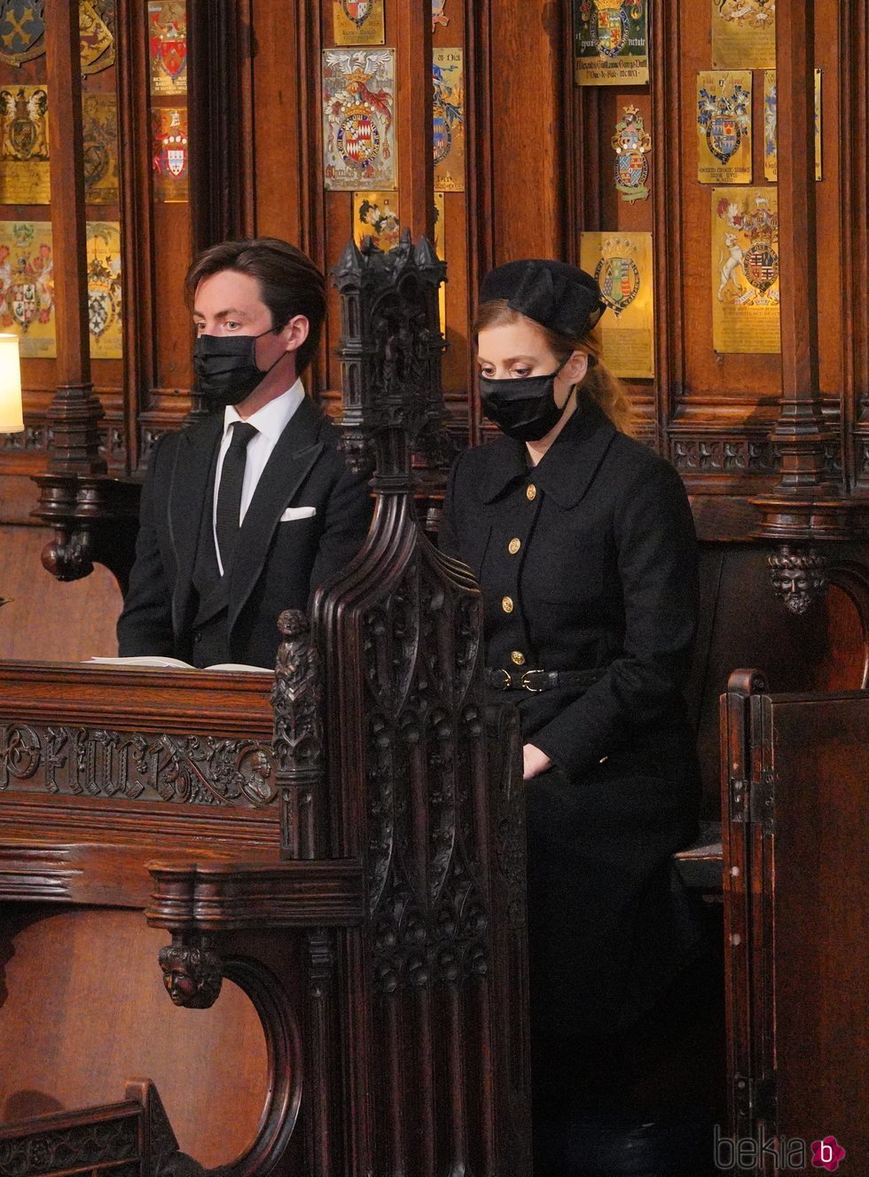 Beatriz de York y Edoardo Mapelli Mozzi en el funeral del Duque de Edimburgo