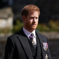 El Príncipe Harry en el funeral del Duque de Edimburgo