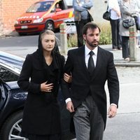 Guillermo de Luxemburgo y Stéphanie de Lannoy en el funeral de Alix della Faille de Leverghem