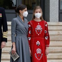 La Reina Letizia y la Infanta Sofía en la puesta a flote del Submarino S-81 Isaaac Peral en Cartagena