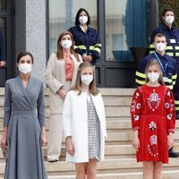 La Reina Letizia, la Princesa Leonor y la Infanta Sofía en la puesta a flote del Submarino S-81 Isaaac Peral en Cartagena