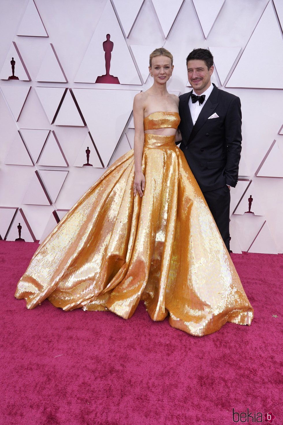 Carey Mulligan y Marcus Mumford en la alfombra roja de los Premios Oscar 2021