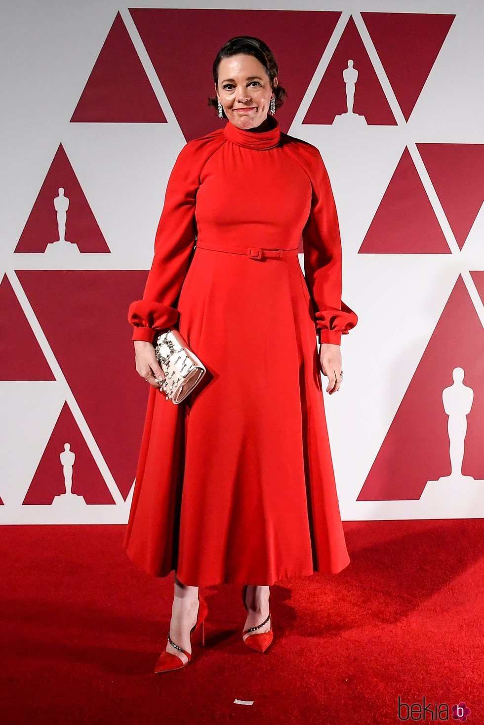 Olivia Colman en el visionado de los Premios Oscar 2021 en Londres