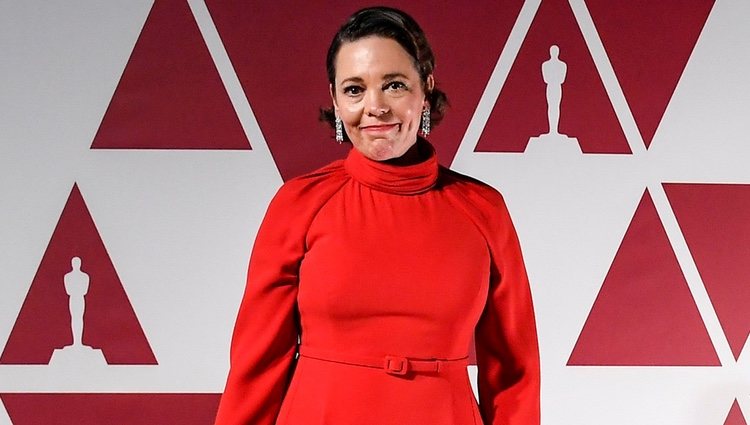 Olivia Colman en el visionado de los Premios Oscar 2021 en Londres