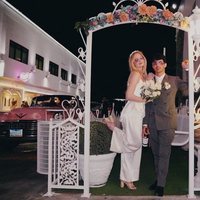 Joe Jonas y Sophie Turner el día de su boda en Las Vegas