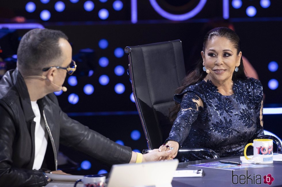 Isabel Pantoja y Risto Mejide en la primera gala de 'Top Star'