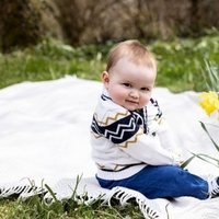 Charles de Luxemburgo en su primer cumpleaños en el Castillo de Fischbach