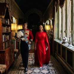 Carlos Fitz-James Stuart con su madre, Matilde Solís, en su boda con Belén Corsini