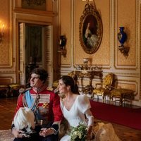 Carlos Fitz-James Stuart y Belén Corsini en su boda en el Palacio de Liria