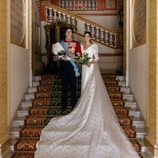 Carlos Fitz-James Stuart y Belén Corsini en una foto oficial de su boda