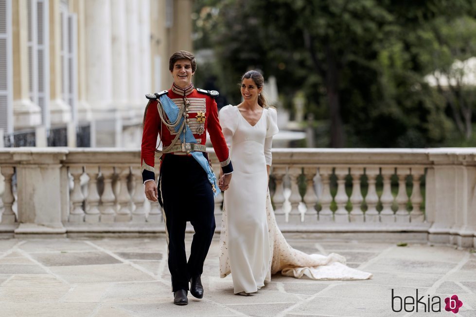 Carlos Fitz-James Stuart y Belén Corsini el día de su boda