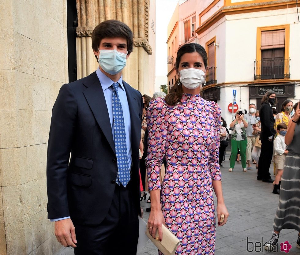 Carlos Fitz-James Stuart y Belén Corsini en el bautizo de Rosario Fitz-James Stuart