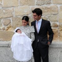 María García de Jaime y Tomás Páramo en el bautizo de su hija Catalina