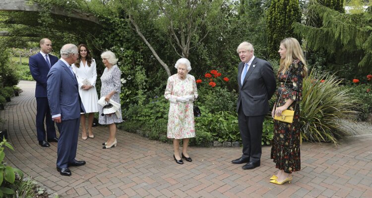 La Familia Real Británica con Boris Johnson y Carrie Symonds en la Cumbre del G7 en Cornualles