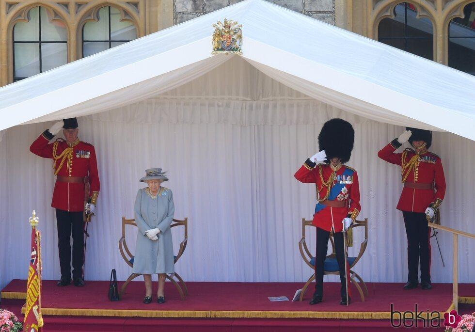 La Reina Isabel y el Duque de Kent en Trooping the Colour 2021