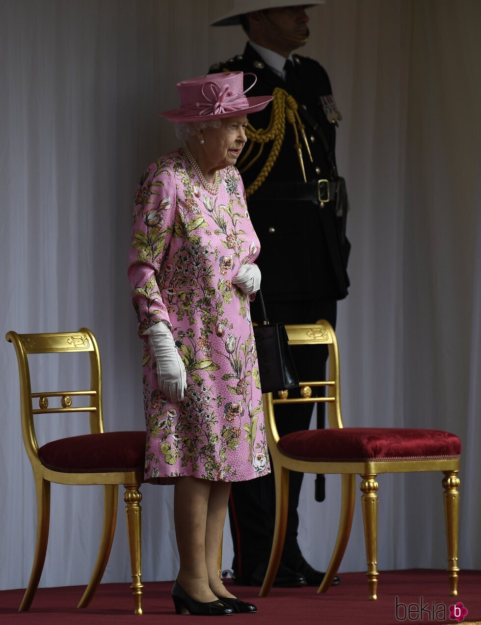 La Reina Isabel en la recepción a los Biden en Windsor Castle