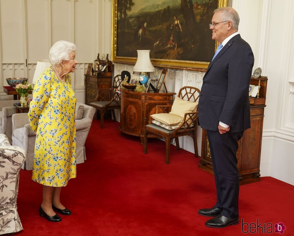 La Reina Isabel y Scott Morrison en Windsor Castle