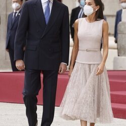 Los Reyes Felipe y Letizia en el recibimiento al Presidente de Corea del Sur, Moon Jae-in, y la Primera Dama Kim Jung-sook