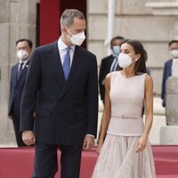 Los Reyes Felipe y Letizia en el recibimiento al Presidente de Corea del Sur, Moon Jae-in, y la Primera Dama Kim Jung-sook