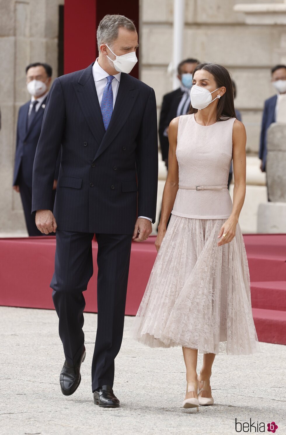 Los Reyes Felipe y Letizia en el recibimiento al Presidente de Corea del Sur, Moon Jae-in, y la Primera Dama Kim Jung-sook