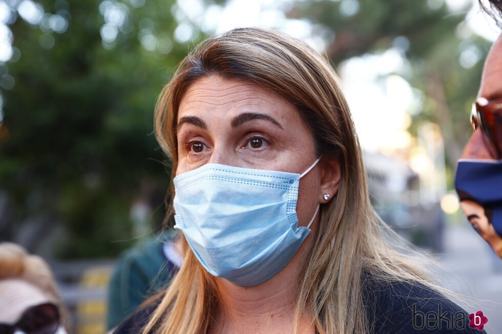 Carlota Corredera en la capilla ardiente de Mila Ximénez