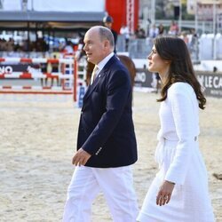 Alberto de Mónaco y Carlota Casiraghi en el Concurso de Saltos de Monte-Carlo 2021