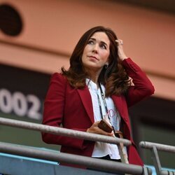 Mary de Dinamarca en el partido entre Inglaterra y Dinamarca en la semifinal de la Eurocopa 2020