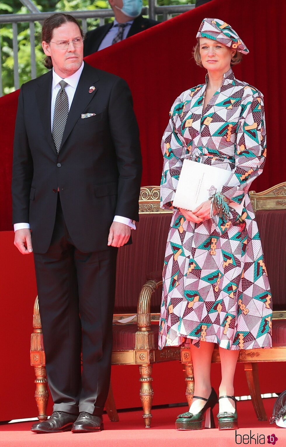 Delphine de Bélgica y James O'Hare en su debut en el Día Nacional de Bélgica 2021