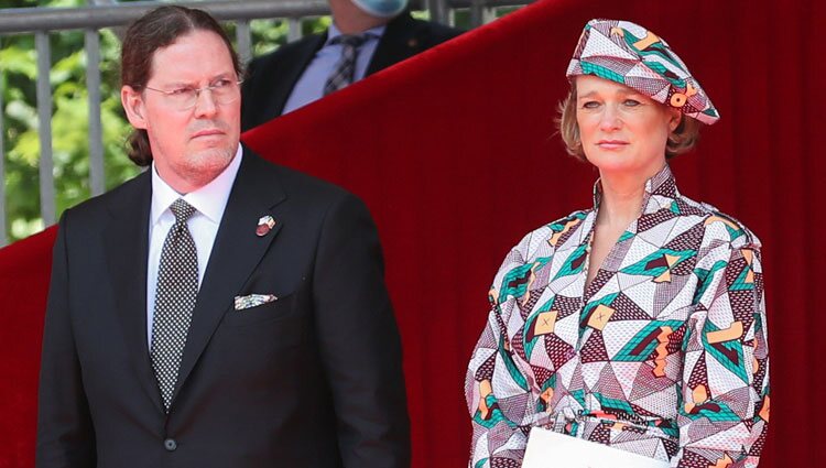 Delphine de Bélgica y James O'Hare en su debut en el Día Nacional de Bélgica 2021