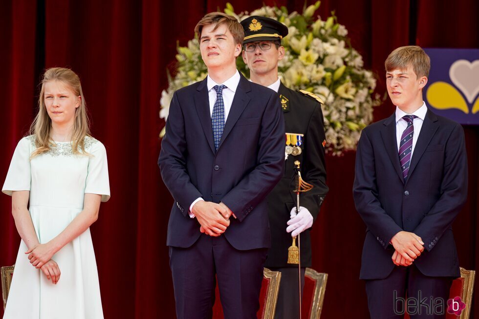 Leonor, Gabriel y Emmanuel de Bélgica en el Día Nacional de Bélgica 2021