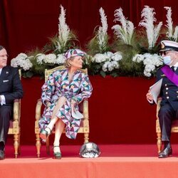 Laurent de Bélgica con Delphine de Bélgica y James O'Hare en el Día Nacional de Bélgica 2021