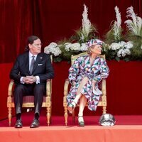 Laurent de Bélgica con Delphine de Bélgica y James O'Hare en el Día Nacional de Bélgica 2021