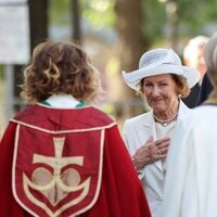 Sonia de Noruega en el servicio por el décimo aniversario del atentado de Utøya