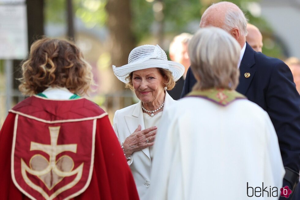 Sonia de Noruega en el servicio por el décimo aniversario del atentado de Utøya