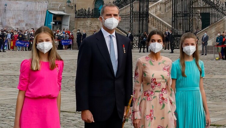 Los Reyes Felipe y Letizia, la Princesa Leonor y la Infanta Sofía en la Ofrenda al Apóstol en el Día de Santiago