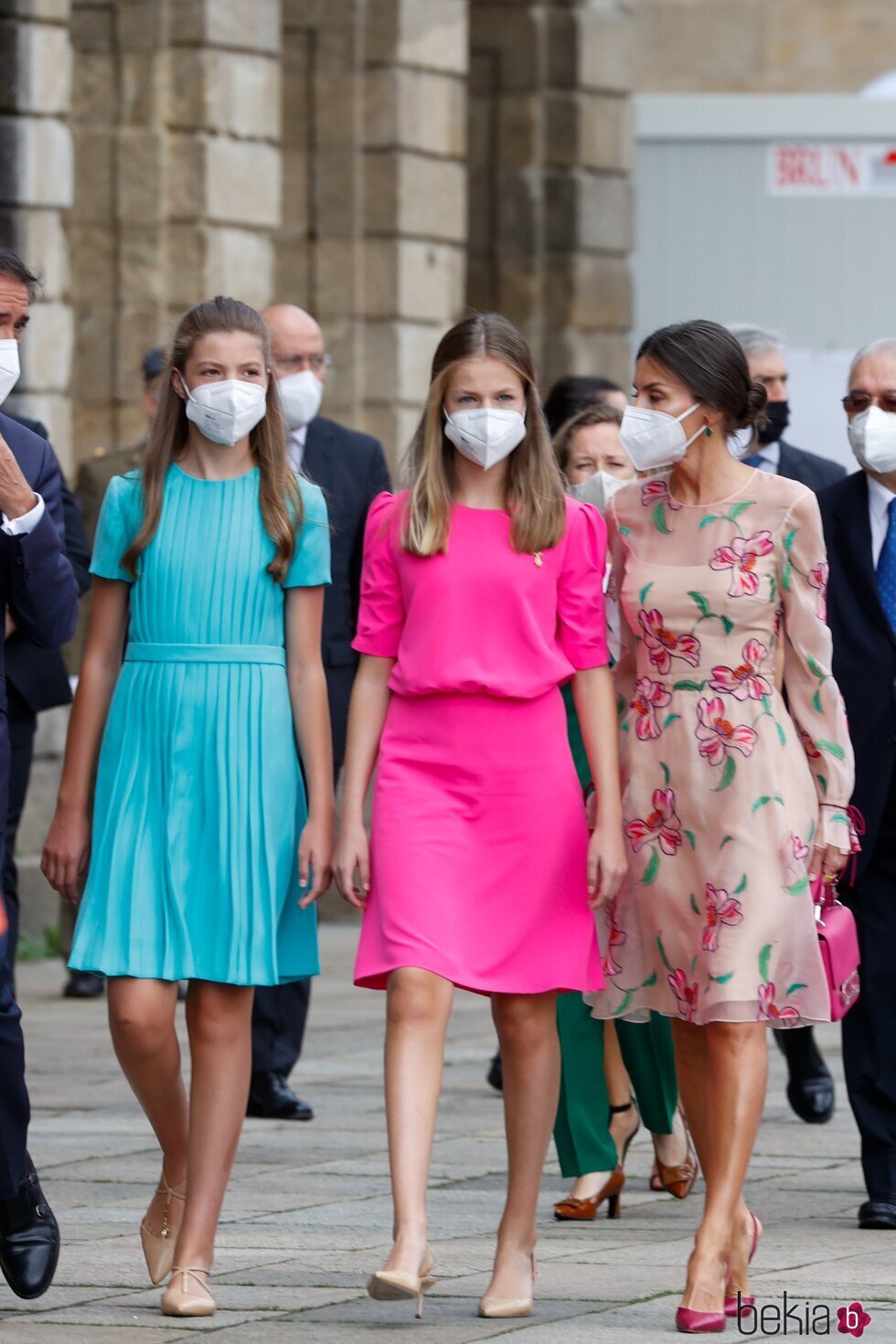 La Infanta Sofía, la Princesa Leonor y la Reina Letizia en la Ofrenda al Apóstol en el Día de Santiago 2021