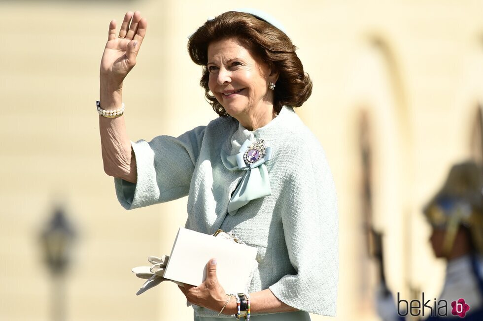 Silvia de Suecia en el bautizo de Julian de Suecia