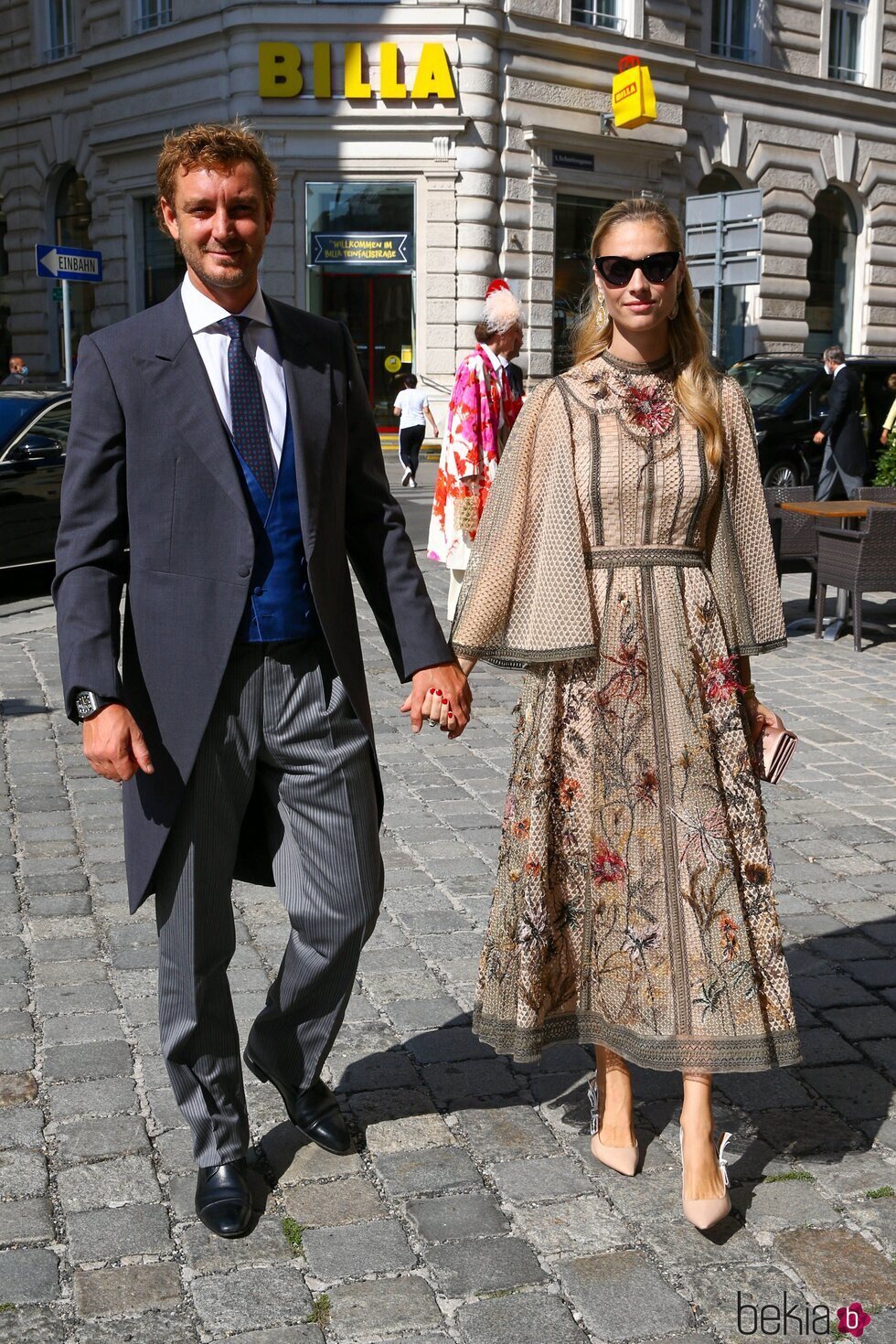 Pierre Casiraghi y Beatrice Borromeo a su llegada a la boda de María Anunciata de Liechtenstein y Emanuele Musini