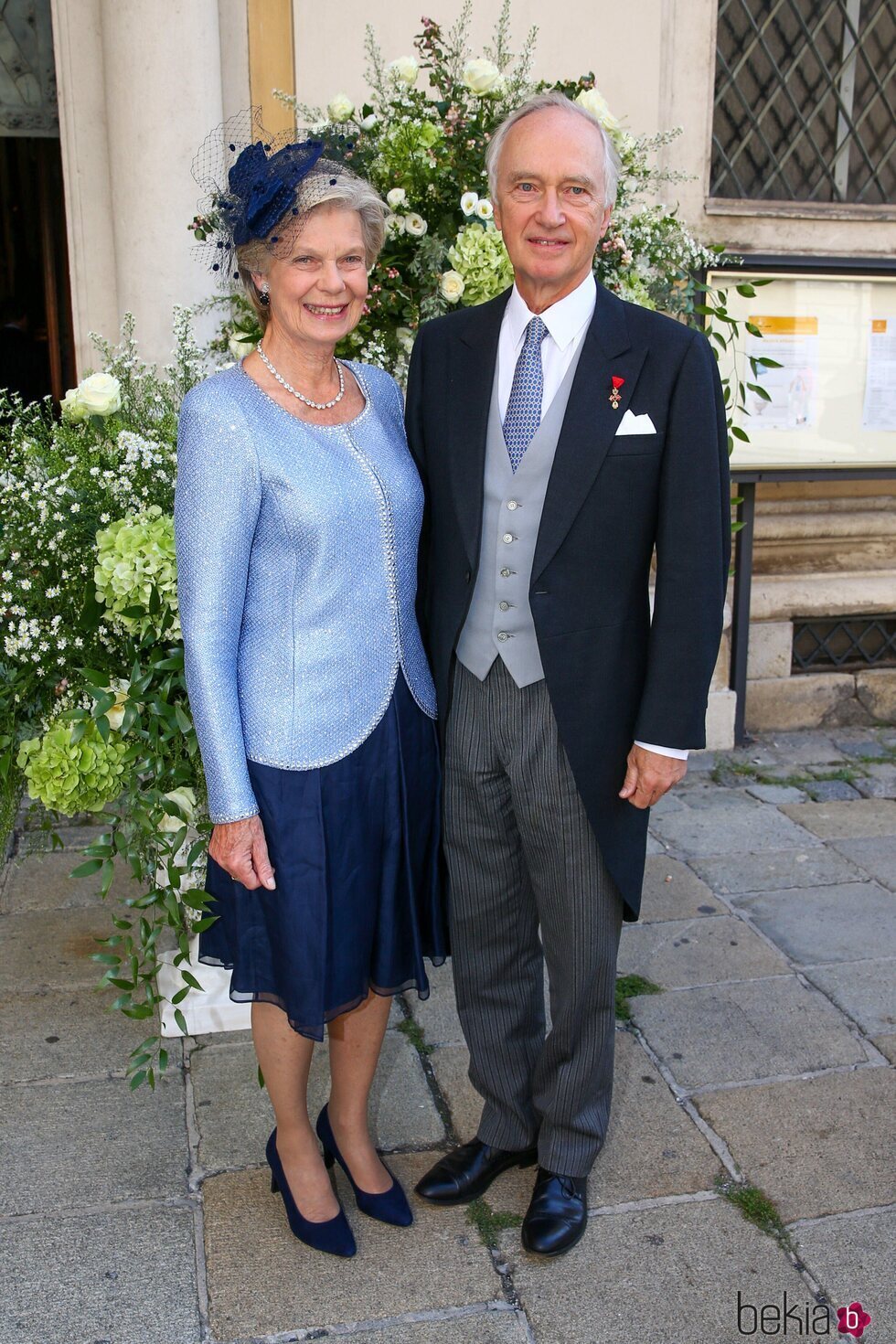 Christian de Habsburgo y Marie-Astrid de Luxemburgo en la boda de María Anunciata de Liechtenstein y Emanuele Musini