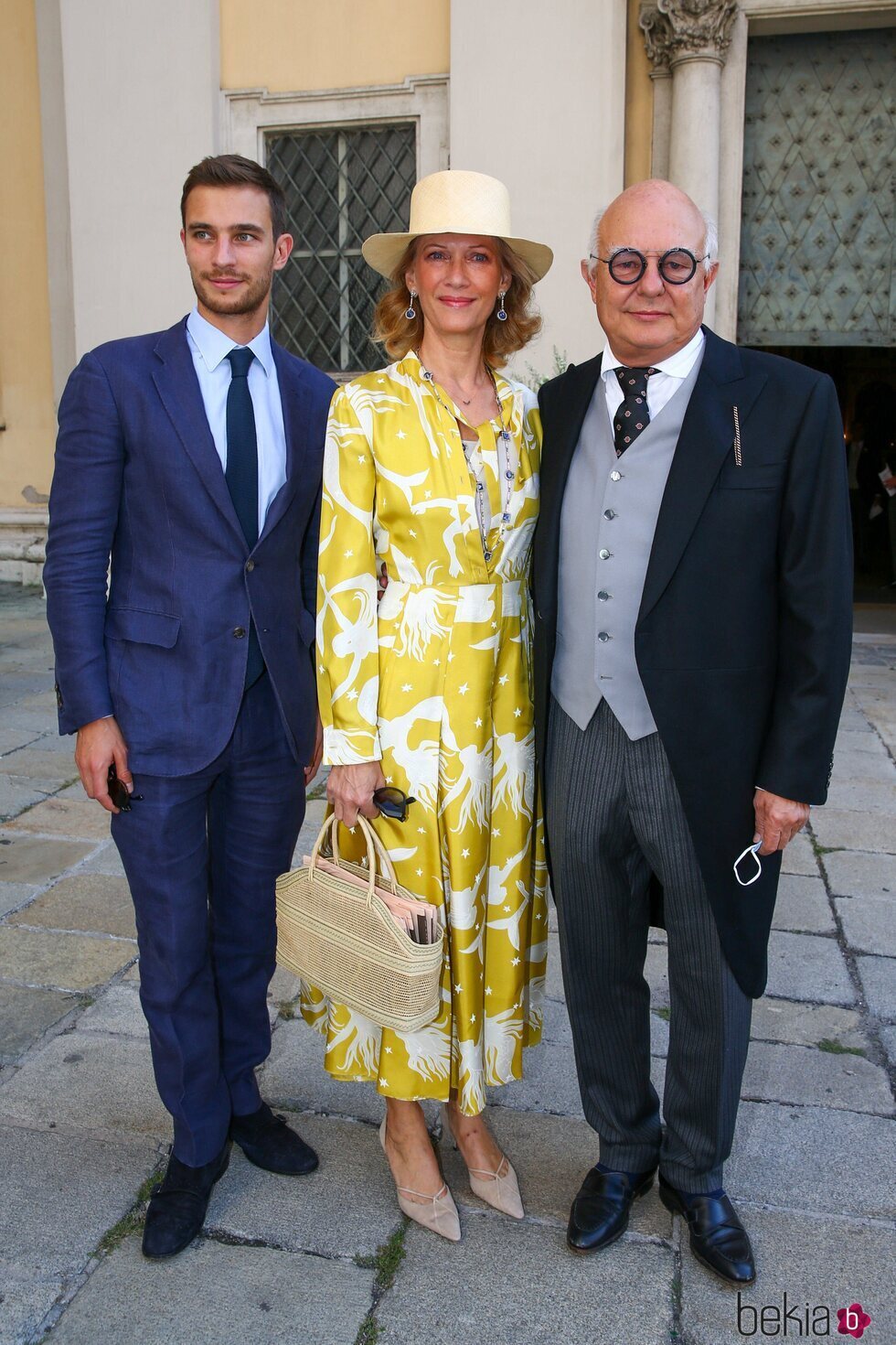 Frederik Sachs, Mafalda de Hesse y Rolf Sachs en la boda de Maria Anunciata de Liechtenstein y Emanuele Musini