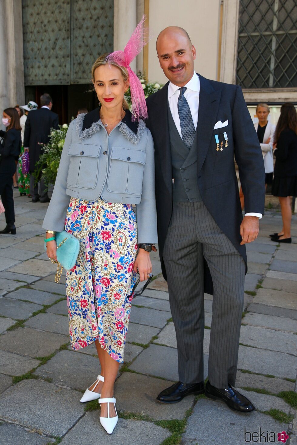 Elisabeth von Thurn und Taxis y Albert von Thurn und Taxis en la boda de María Anunciata de Liechtenstein y Emanuele Musini