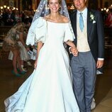 María Anunciata de Liechtenstein y Emanuele Musini el día en su boda