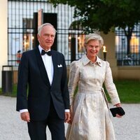 Christian de Habsburgo y Marie-Astrid de Luxemburgo en la celebración de la boda de María Anunciata de Liechtenstein y Emanuele Musini