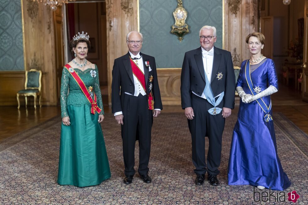 Carlos Gustavo y Silvia de Suecia con el Presidente de Alemania y su esposa en la cena de gala por su Visita de Estado a Suecia