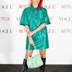 Alba Reche en el photocall de Vogue Fashion Night Out 2021