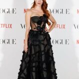 Natalia Rodríguez en el photocall de Vogue Fashion Night Out 2021